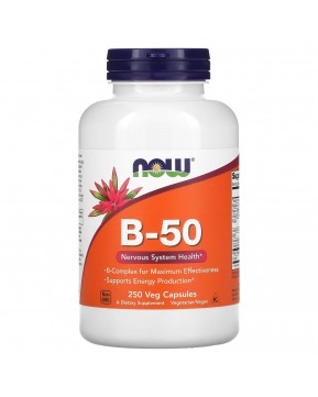 NOW Foods, B-50, 250 растительных капсул NOW Foods, B-50, 250 растительных капсул